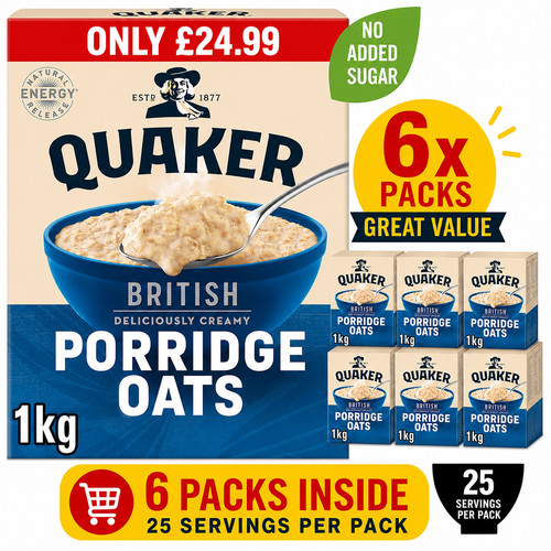 1kg quaker oat british - 6x,